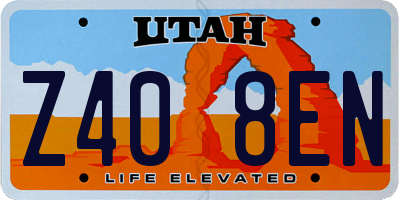 UT license plate Z408EN