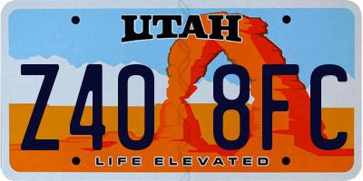 UT license plate Z408FC