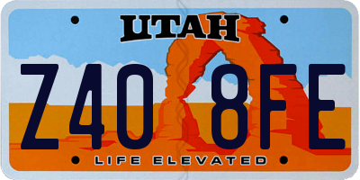 UT license plate Z408FE