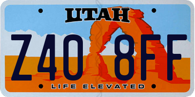 UT license plate Z408FF