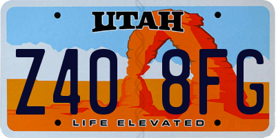 UT license plate Z408FG