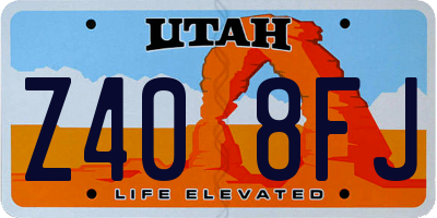 UT license plate Z408FJ