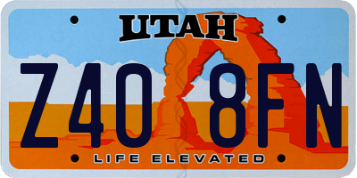 UT license plate Z408FN