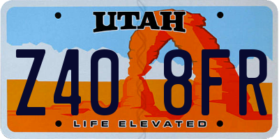 UT license plate Z408FR