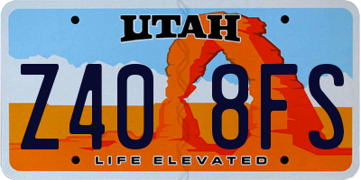 UT license plate Z408FS