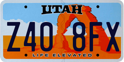 UT license plate Z408FX