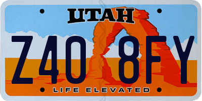 UT license plate Z408FY