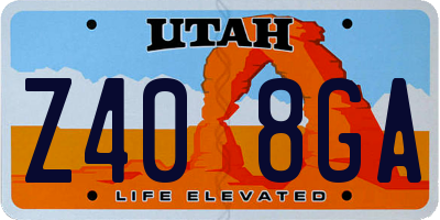 UT license plate Z408GA