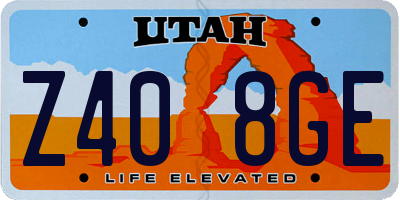 UT license plate Z408GE