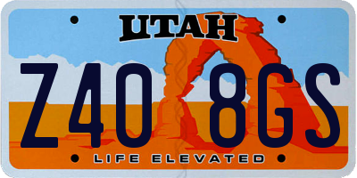 UT license plate Z408GS