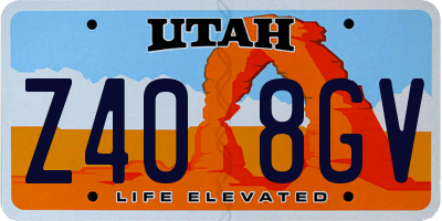 UT license plate Z408GV