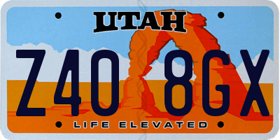 UT license plate Z408GX