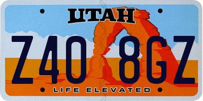 UT license plate Z408GZ