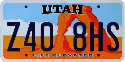 UT license plate Z408HS