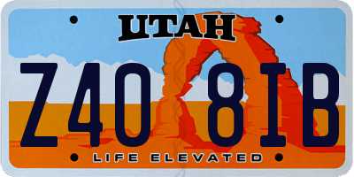 UT license plate Z408IB