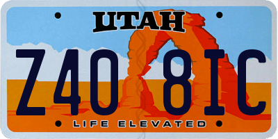 UT license plate Z408IC
