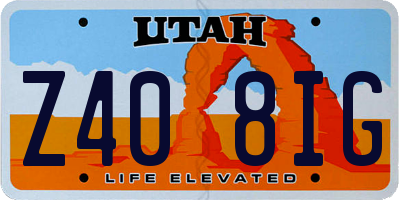 UT license plate Z408IG