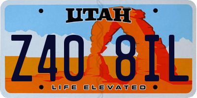 UT license plate Z408IL