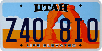 UT license plate Z408IO