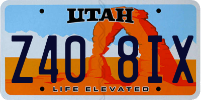 UT license plate Z408IX
