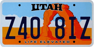 UT license plate Z408IZ