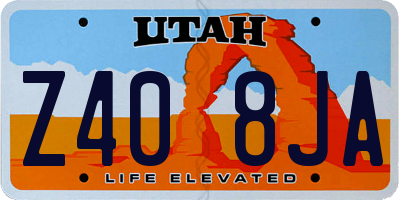 UT license plate Z408JA