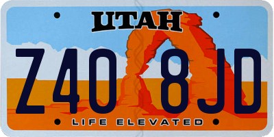 UT license plate Z408JD