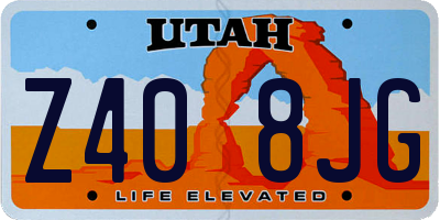 UT license plate Z408JG