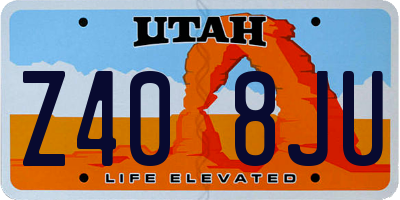 UT license plate Z408JU