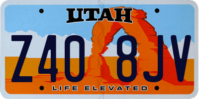 UT license plate Z408JV