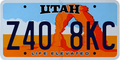 UT license plate Z408KC
