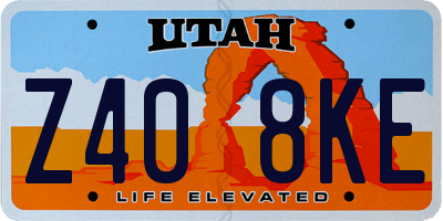 UT license plate Z408KE