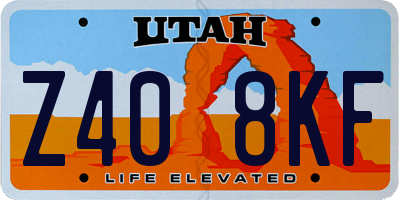 UT license plate Z408KF