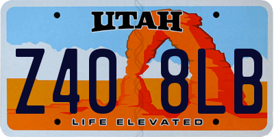 UT license plate Z408LB