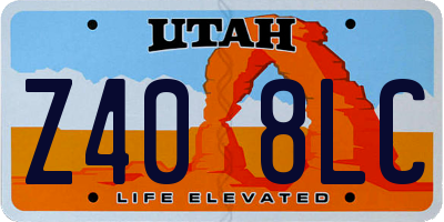 UT license plate Z408LC