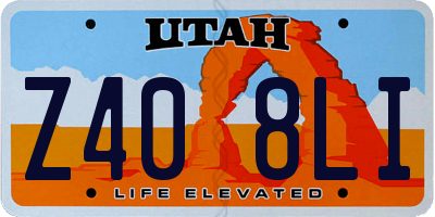UT license plate Z408LI