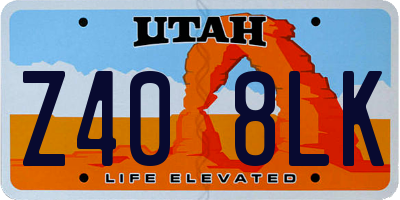 UT license plate Z408LK