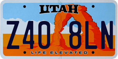UT license plate Z408LN