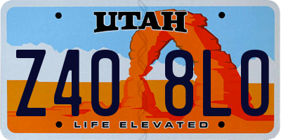 UT license plate Z408LO