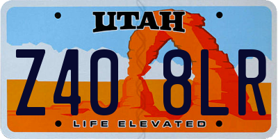 UT license plate Z408LR