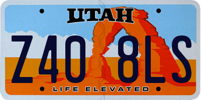UT license plate Z408LS