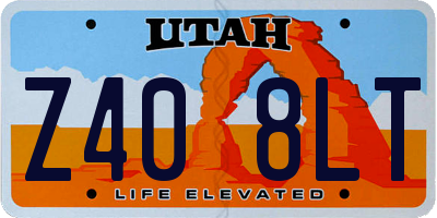 UT license plate Z408LT
