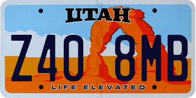UT license plate Z408MB