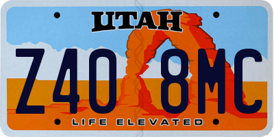UT license plate Z408MC