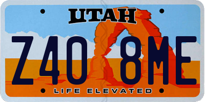 UT license plate Z408ME