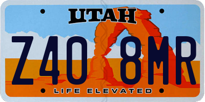 UT license plate Z408MR
