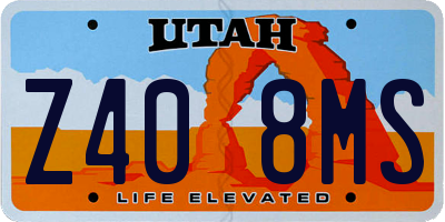UT license plate Z408MS