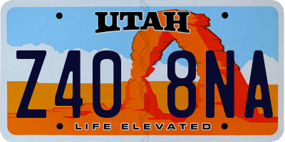 UT license plate Z408NA