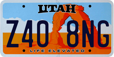 UT license plate Z408NG