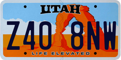 UT license plate Z408NW